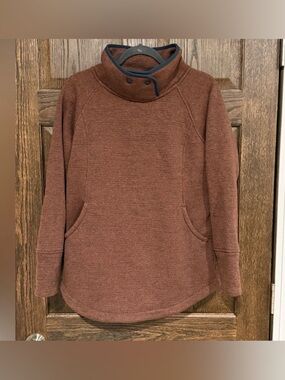 prAna Women's Tri-Thermal Threads Pullover Polartec Fleece Cocoa Heather Medium